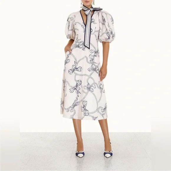 knee length dresses for ladies Zimmermann Concert Day Midi Dress